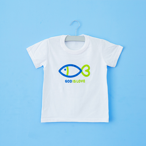 하트물고기 화이트 티셔츠 (50벌이상 주문가능!)