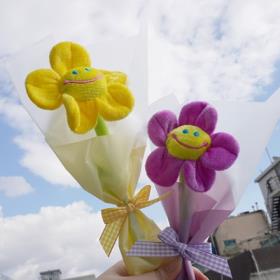[파티용품] 한송이 스마일 꽃인형 꽃다발 6color