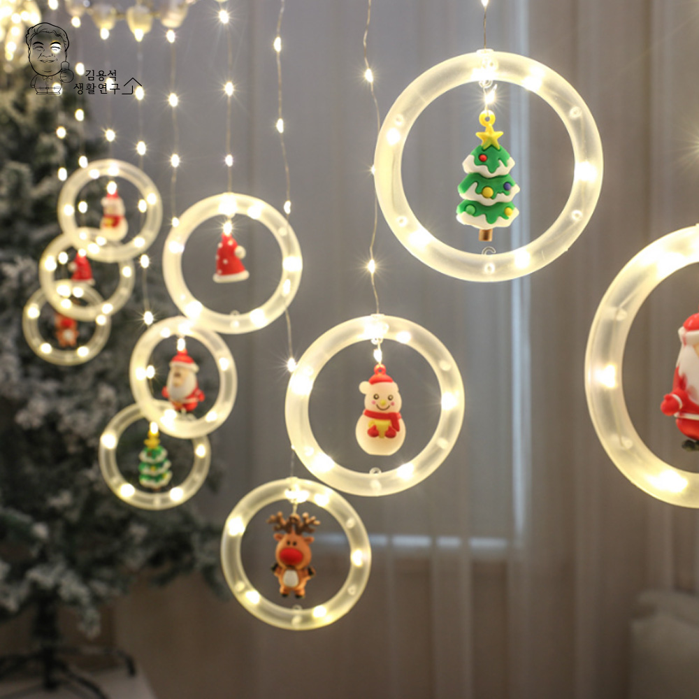 크리스마스 소품 LED 가랜드 전구 줄조명 벽걸이 홈파티