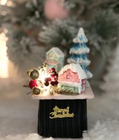크리스마스 트리와 집 ♥수채화 석고 LED 무드등 방향제